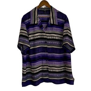 Josephine Chaus, short sleeve, striped button up blouse, women 18